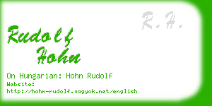 rudolf hohn business card